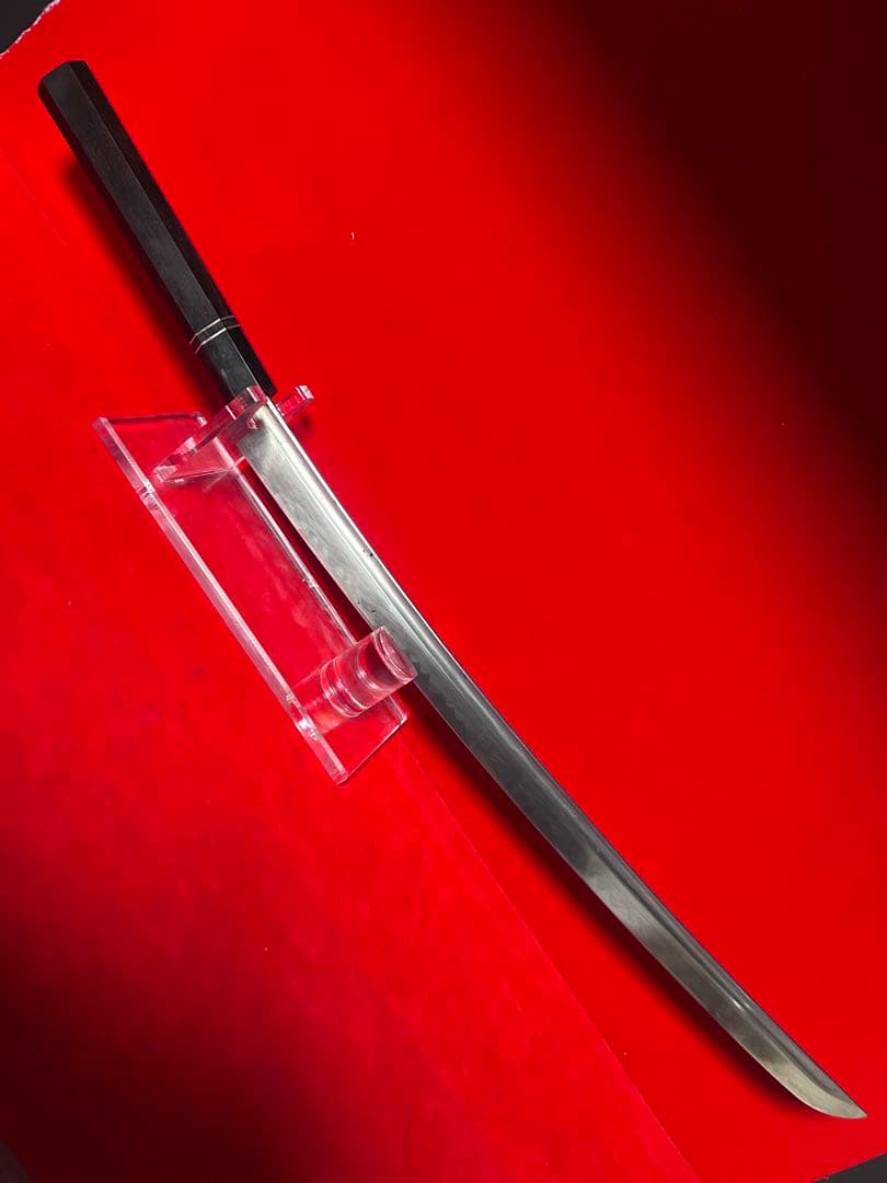 01566 包丁　マグロ包丁　鬼反り　刃文綺麗　玉鋼　未使用品