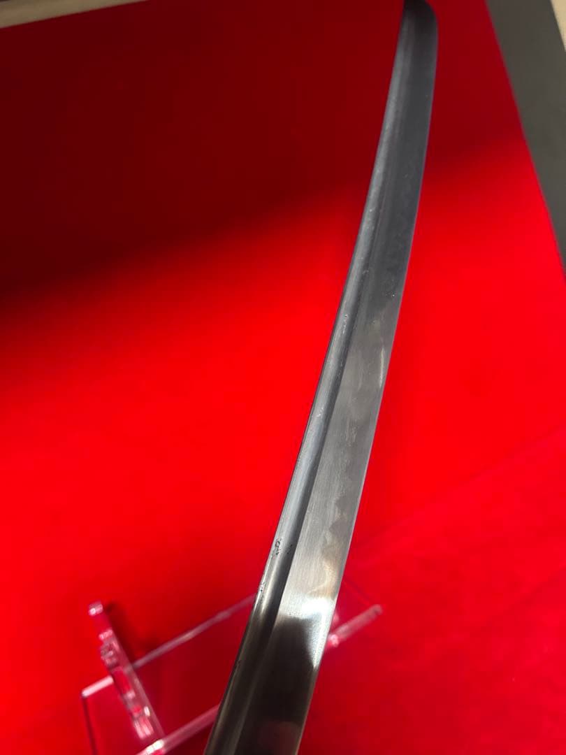 01566 包丁　マグロ包丁　鬼反り　刃文綺麗　玉鋼　未使用品