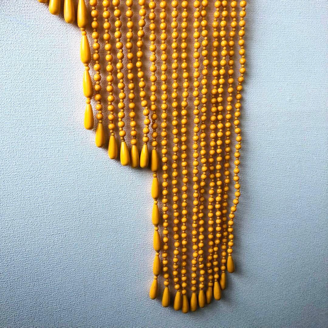 レトロポップ 昭和レトロ ビーズのれん 玉のれん オレンジ　カーテン雫　当時物