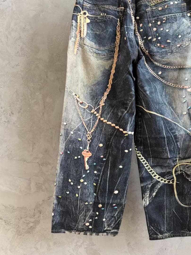 Acne Studios 馬年限定 チェーン柄ジッパーパンツ サSイズ