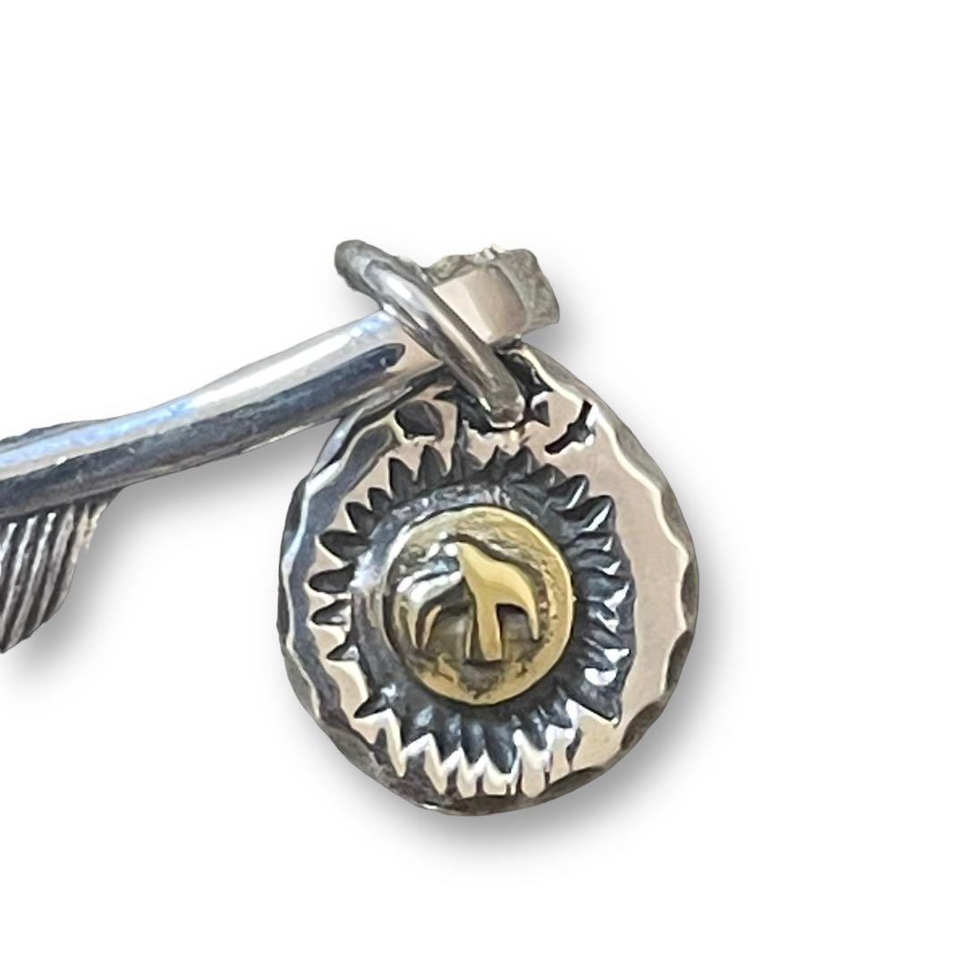 チェーン付き フェザーネックレス シルバー925 特大 燻し銀 インディアン