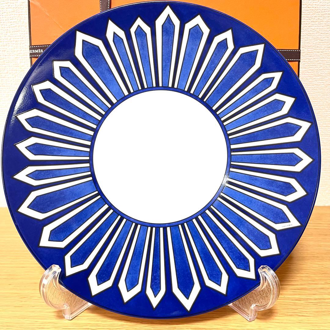 【廃盤　美品】エルメス　ブルーダイユール　ディナープレート　27cm