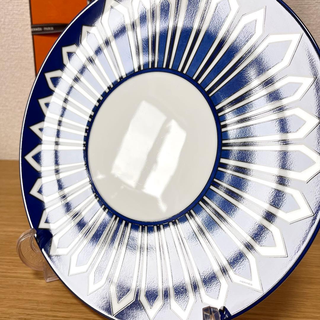 【廃盤　美品】エルメス　ブルーダイユール　ディナープレート　27cm