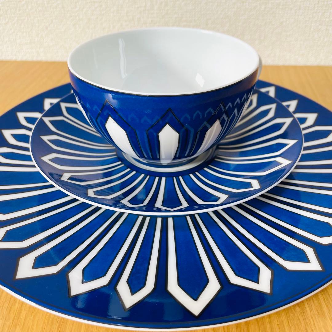 【廃盤　美品】エルメス　ブルーダイユール　ディナープレート　27cm