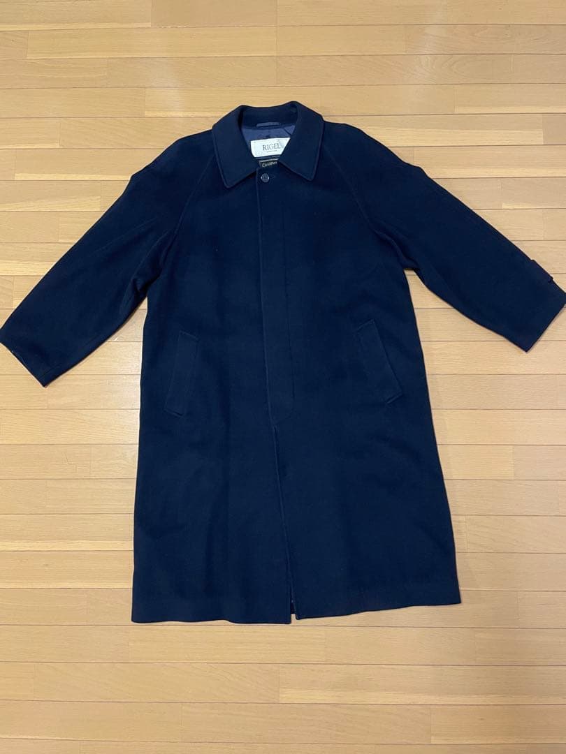 100%Cashmere Balmacaan Coat カシミアコートネイビー