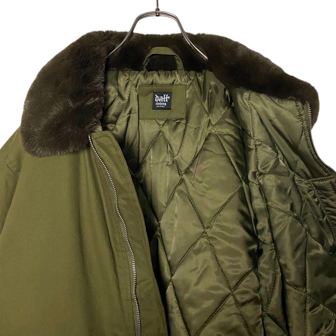 希少 DALL ボンバーフライトジャケット カーキ L 襟ボア肉厚ブルゾン完売品