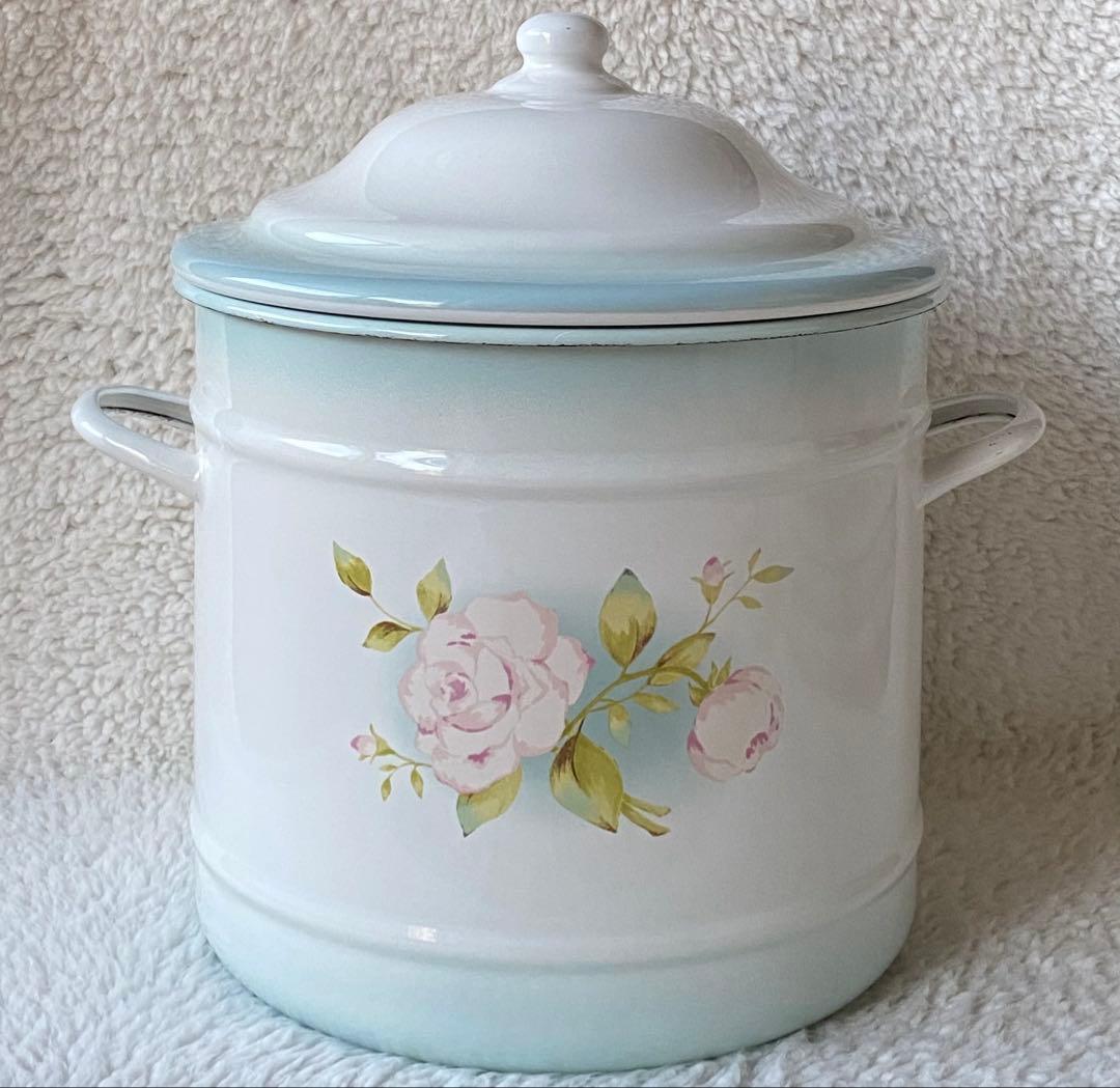 イマン　ポワージュ　ホーロー製取っ手付きビード入りストッカーMサイズ