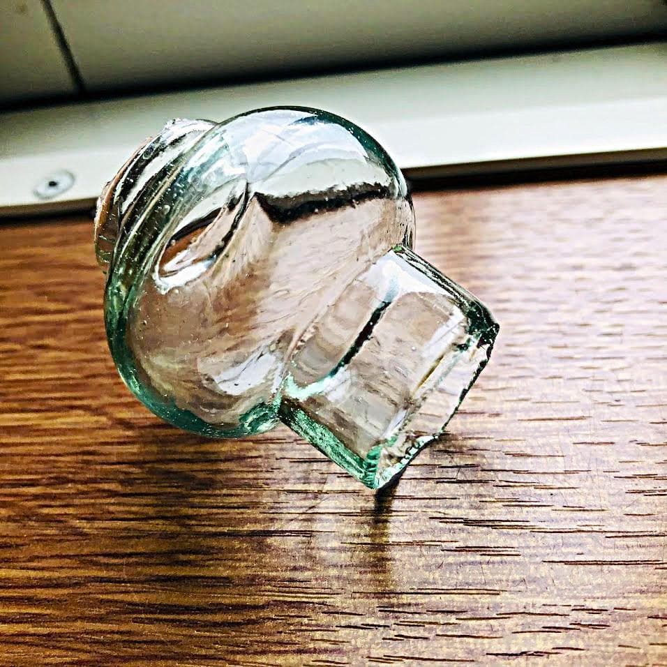 明治～大正 豆ランプ 花模様 乳白/エナメル彩 ウランガラス 検索: ペロペロ