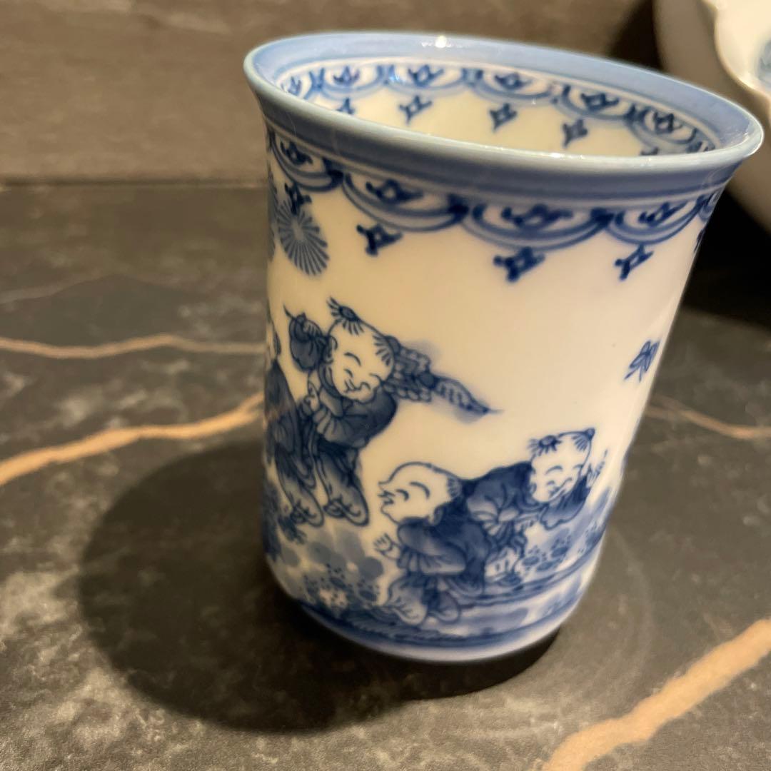 未使用　三川内焼 平戸松山 手描き 祥瑞蓋付 小丼碗 セット