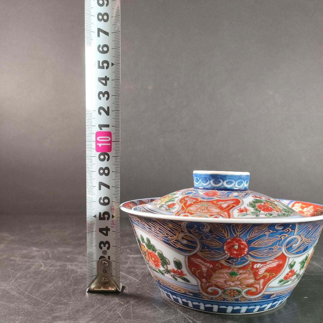 C28-2/源右衛門/伊万里風花鳥図蓋物5客/共箱/煮物椀/茶碗/懐石料理