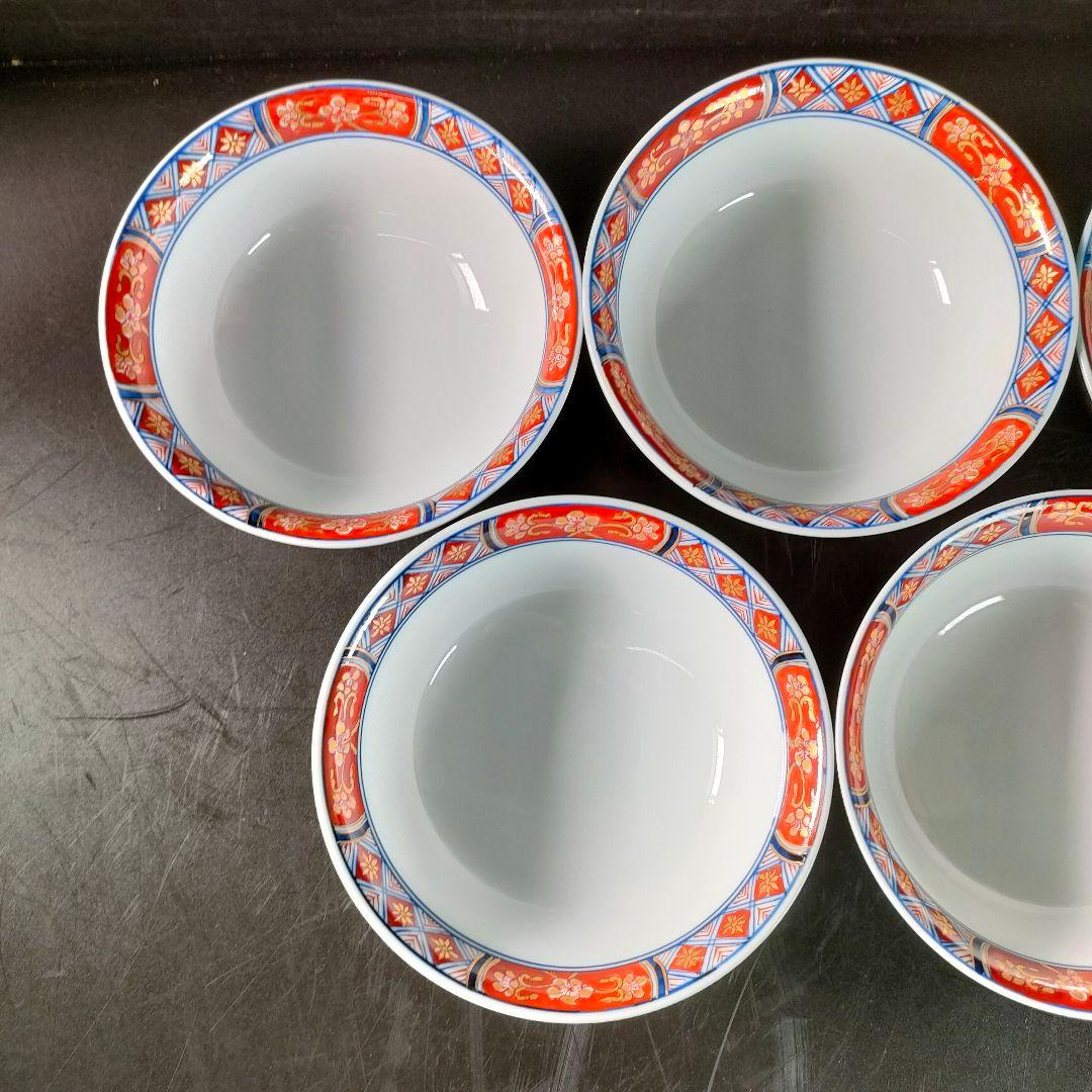 C28-2/源右衛門/伊万里風花鳥図蓋物5客/共箱/煮物椀/茶碗/懐石料理