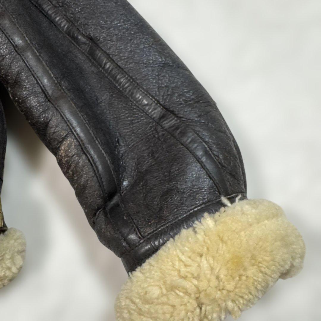 80sビンテージ！レザー フライトジャケット B3 M L