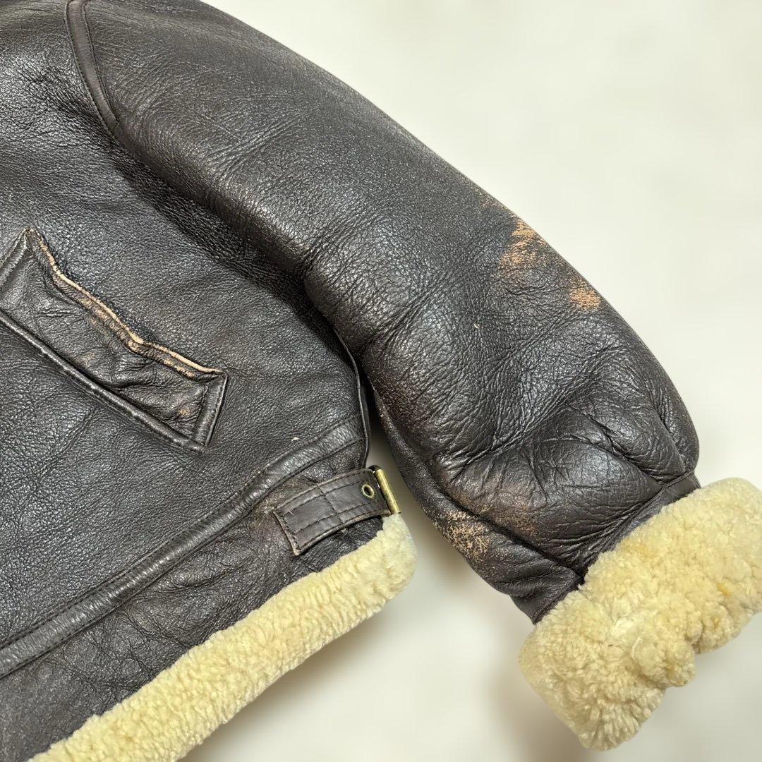 80sビンテージ！レザー フライトジャケット B3 M L