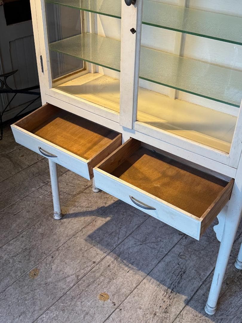 ケビント ドクターキャビネット ガラスショーケース アンティーク 医療棚 レトロ