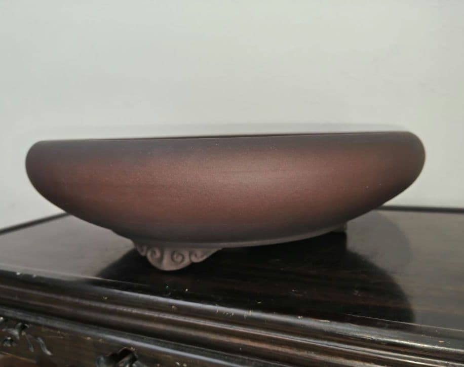 陶器製 盆栽鉢　浅型鉢 直径約41cm×11.5cm 落款　陶陽　松本武