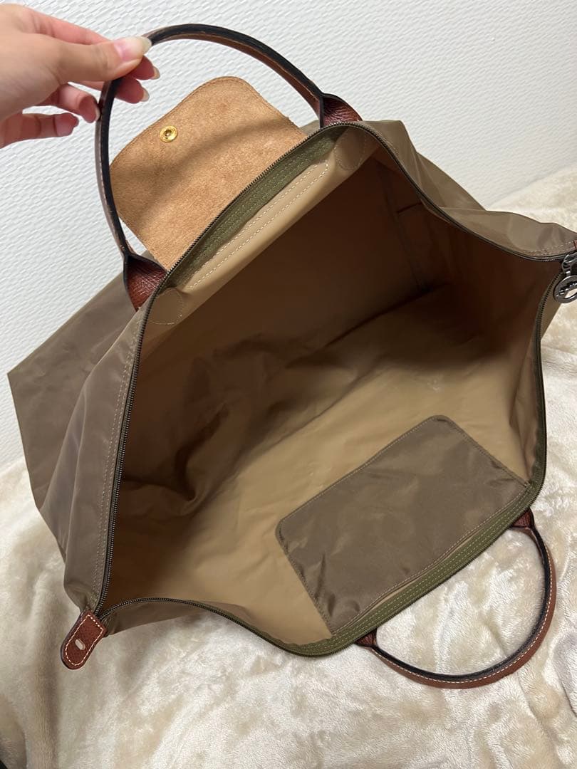 ロンシャン　ル プリアージュ　 L トラベルバッグ　カーキ