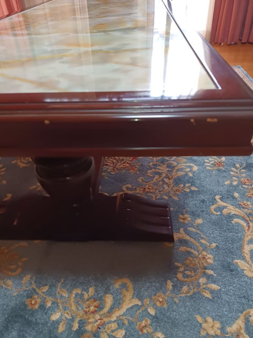 昭和レトロセンターテーブル 大理石柄木製