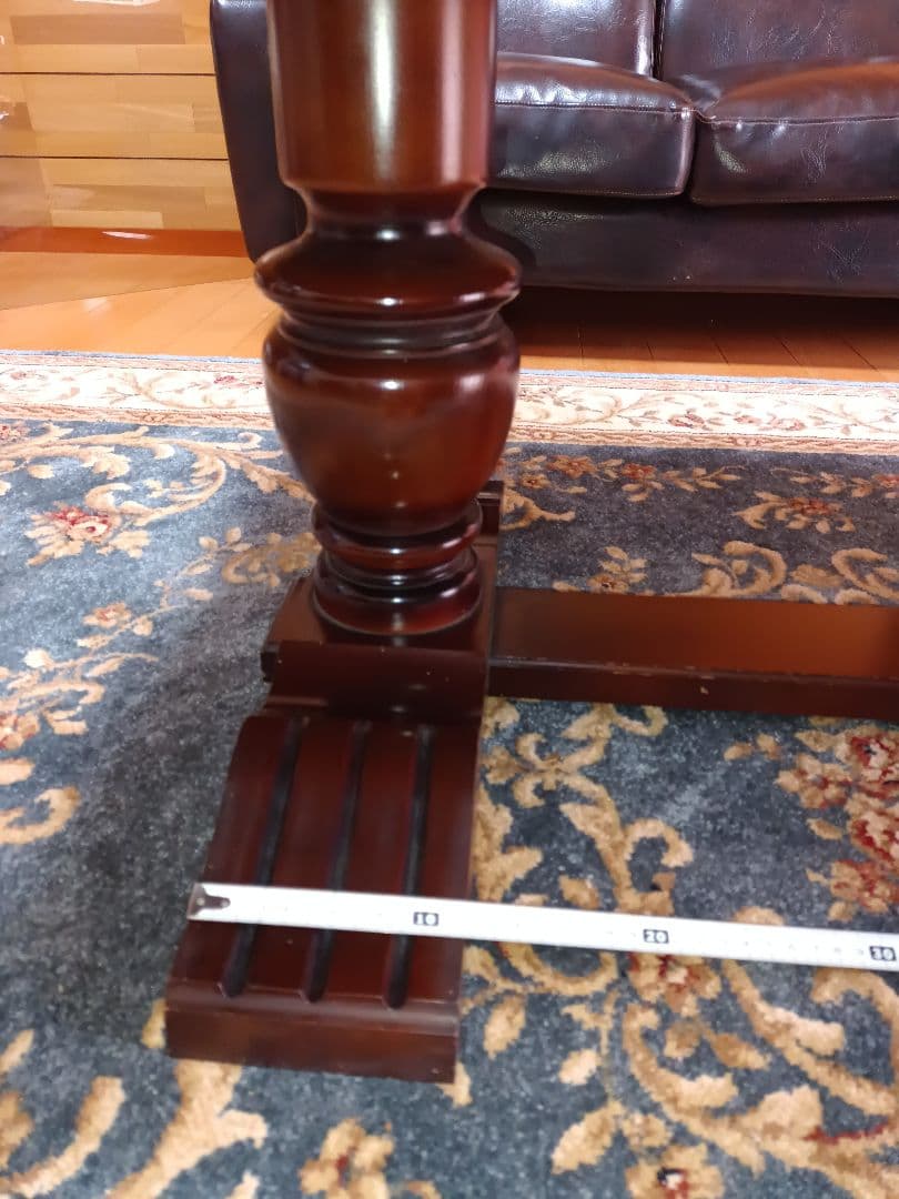 昭和レトロセンターテーブル 大理石柄木製