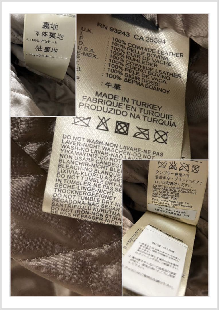 お値下げ⭐︎DIESELディーゼル シングルライダースジャケット⭐︎レザー牛革