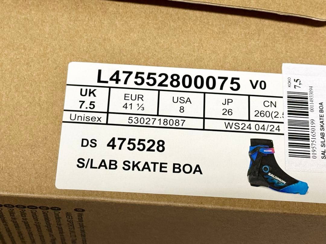 SALOMON S/LAB SKATE BOA クロスカントリースキーブーツ