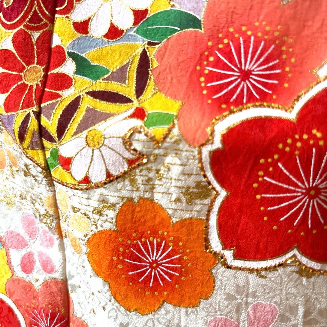 七五三　正絹　着物セット　７歳　部分絞り