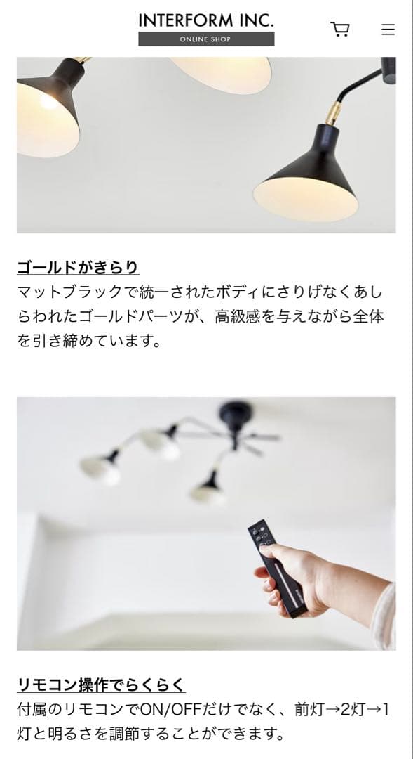 Ronne シーリングライト マットブラックゴールド