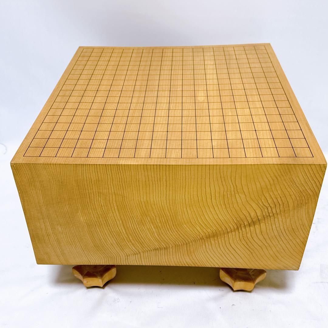【美品】囲碁盤 へそ付 脚付き 6.5寸 蛤碁石 那智黒碁石 本榧