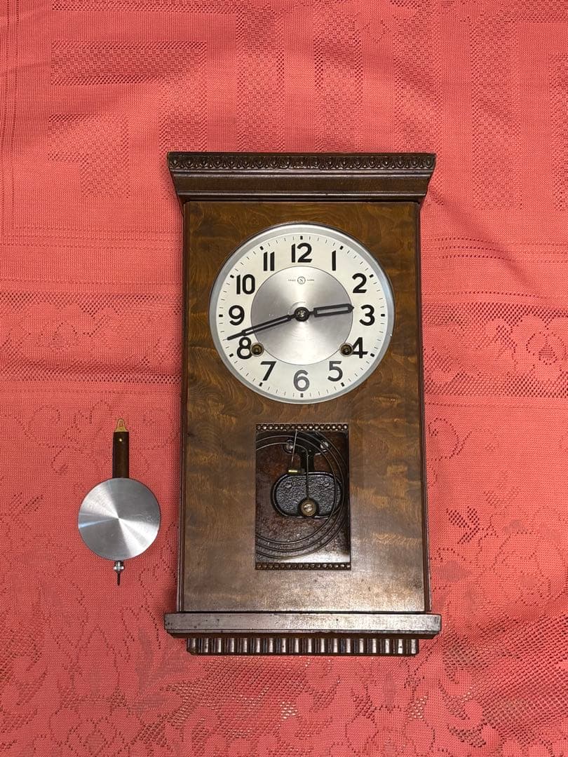 【アンティーク振り子時計】 精工舎 木製掛時計