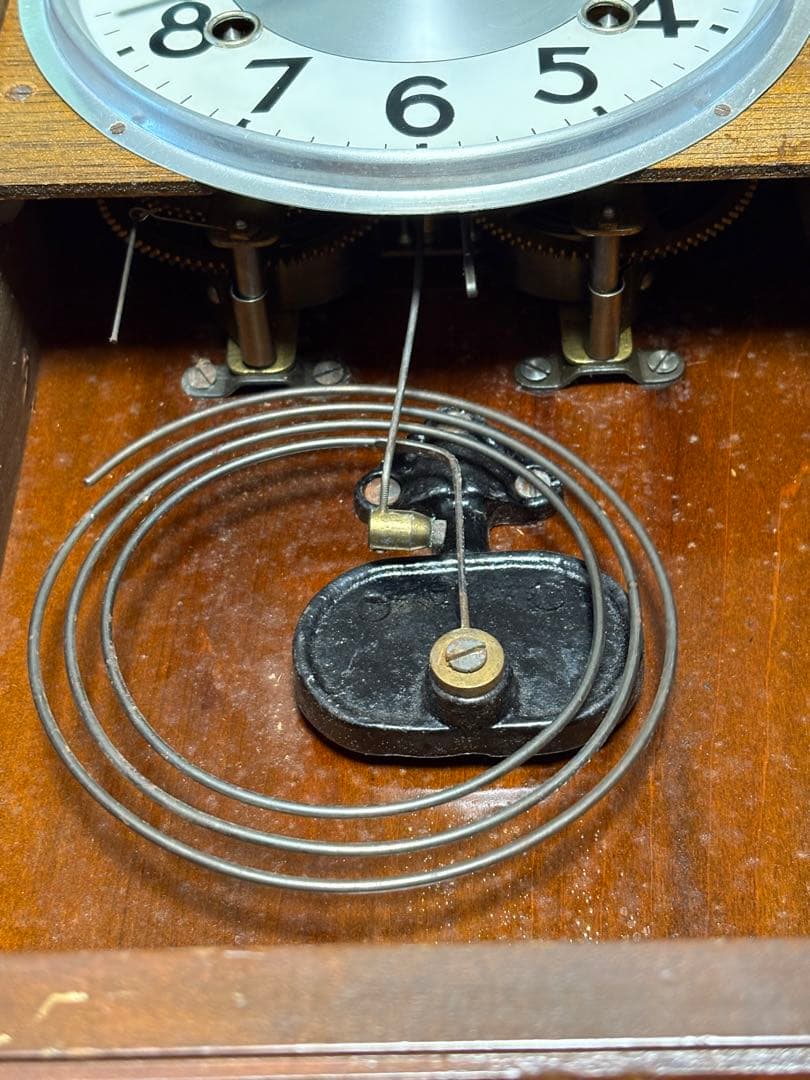 【アンティーク振り子時計】 精工舎 木製掛時計