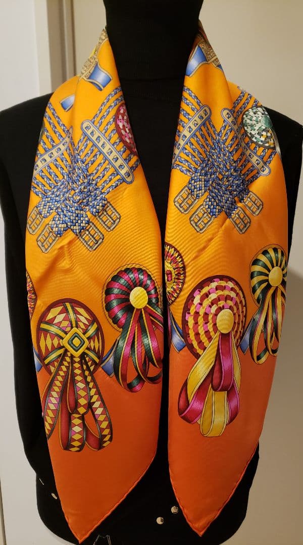 【極美品】HERMES　LES RUBANS DO CHEVAL ～馬のリボン橙