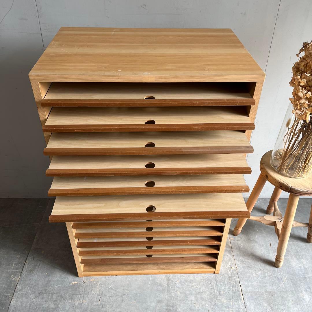 ヴィンテージ 木製 書類棚 カルテ棚 仕切り棚 レトロ