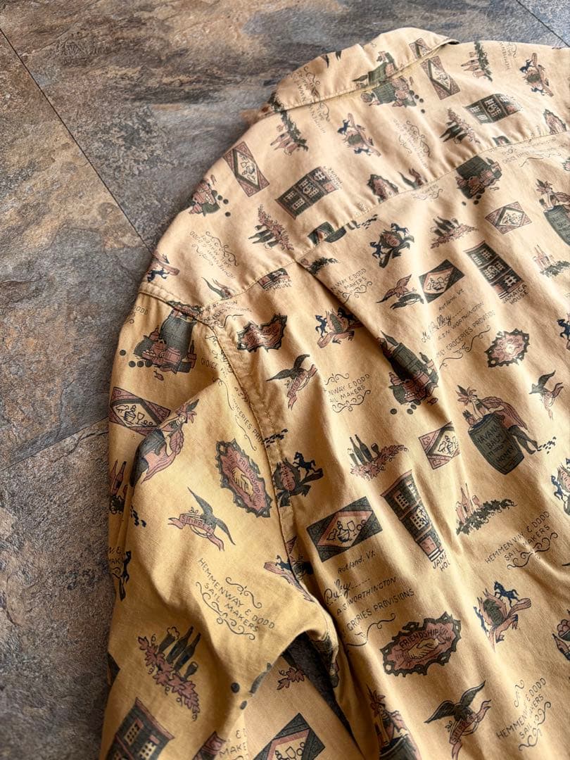 60s TOWNCRAFT タウンクラフト 船タグ オープンカラーシャツ L