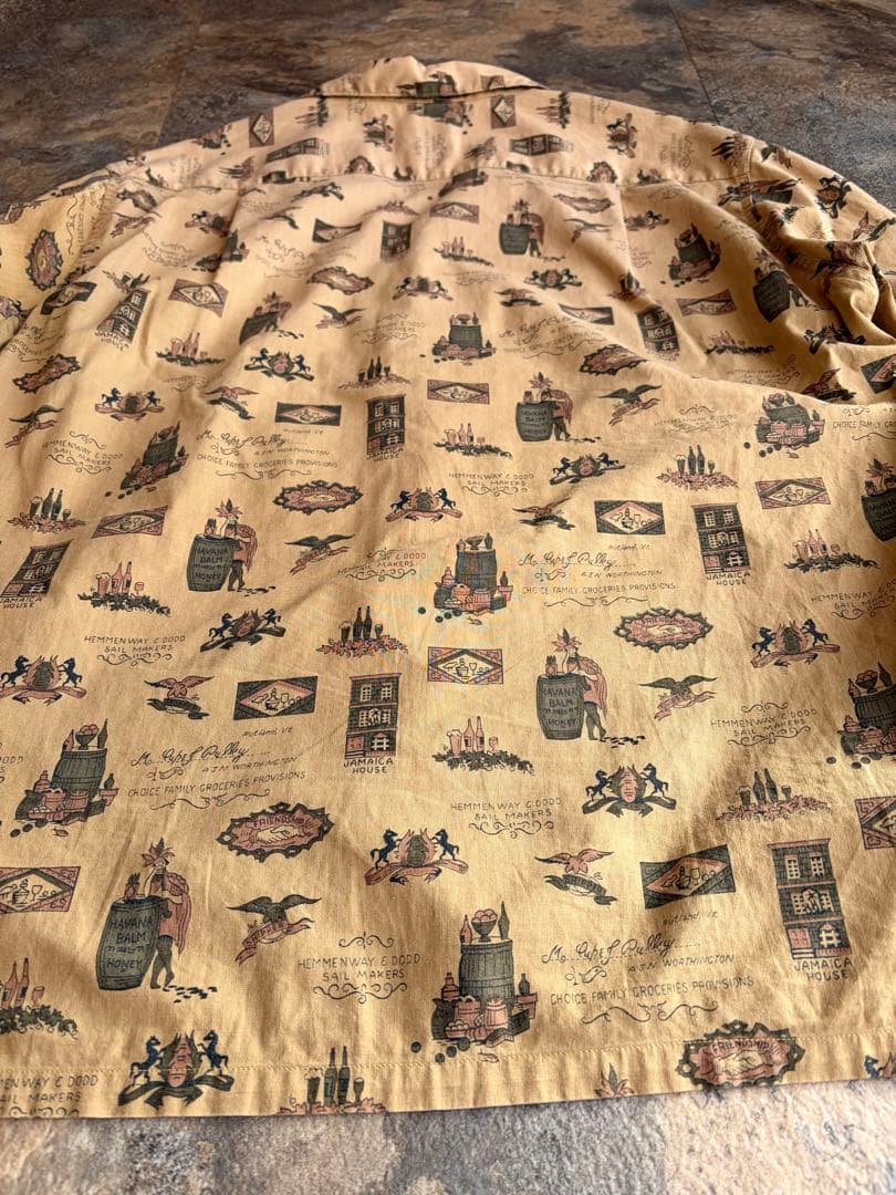 60s TOWNCRAFT タウンクラフト 船タグ オープンカラーシャツ L