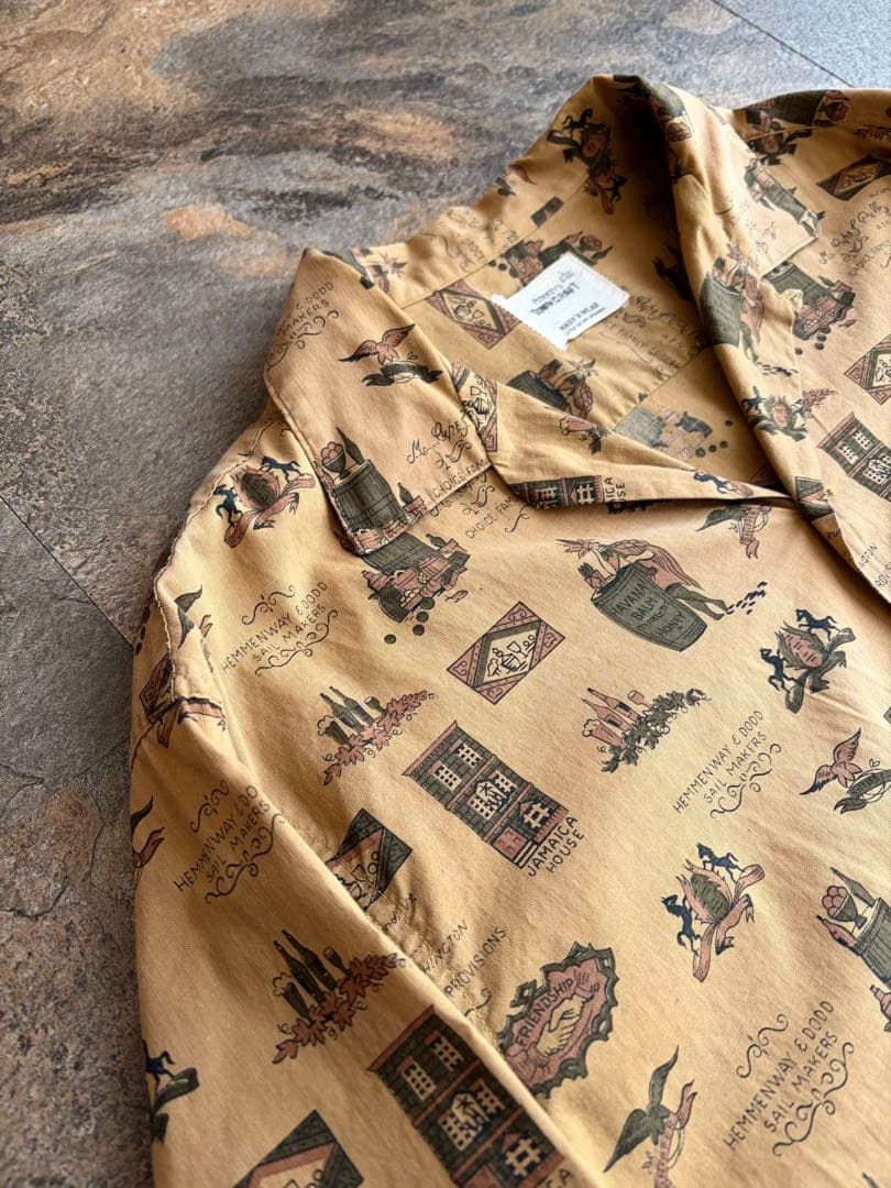 60s TOWNCRAFT タウンクラフト 船タグ オープンカラーシャツ L