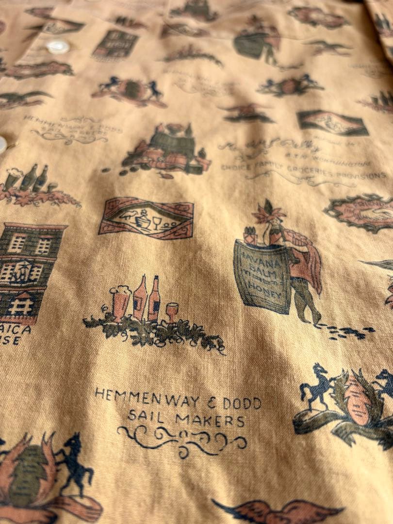 60s TOWNCRAFT タウンクラフト 船タグ オープンカラーシャツ L