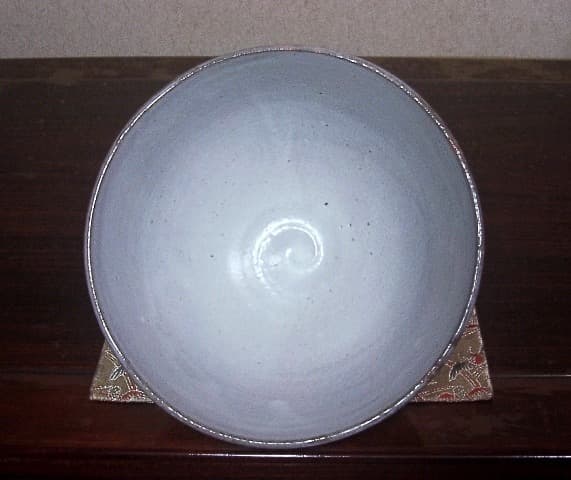 京焼・清水焼　村田敏光(二寧）作　赤「福」茶碗　在銘　共箱　古物