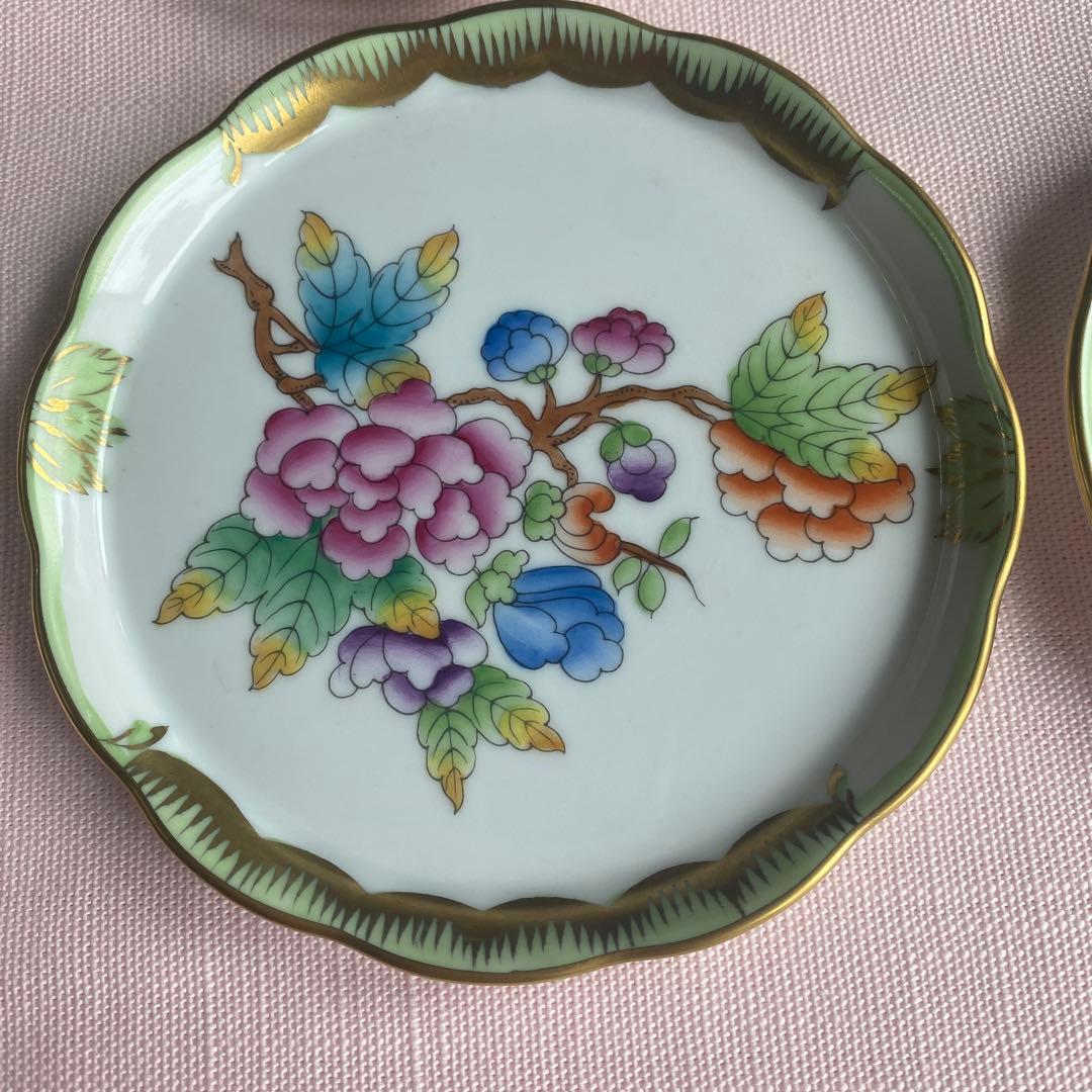 ヘレンド　ヴィクトリアブーケ　小皿　豆皿　コースター　6枚セット