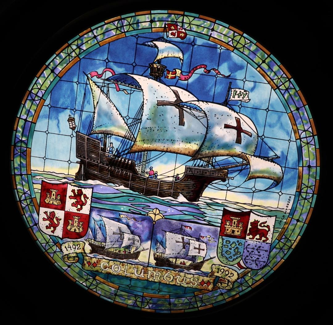 限定生産 コロンブス 大航海 ヴィンテージ ステンドグラス ジャック・ウッドソン