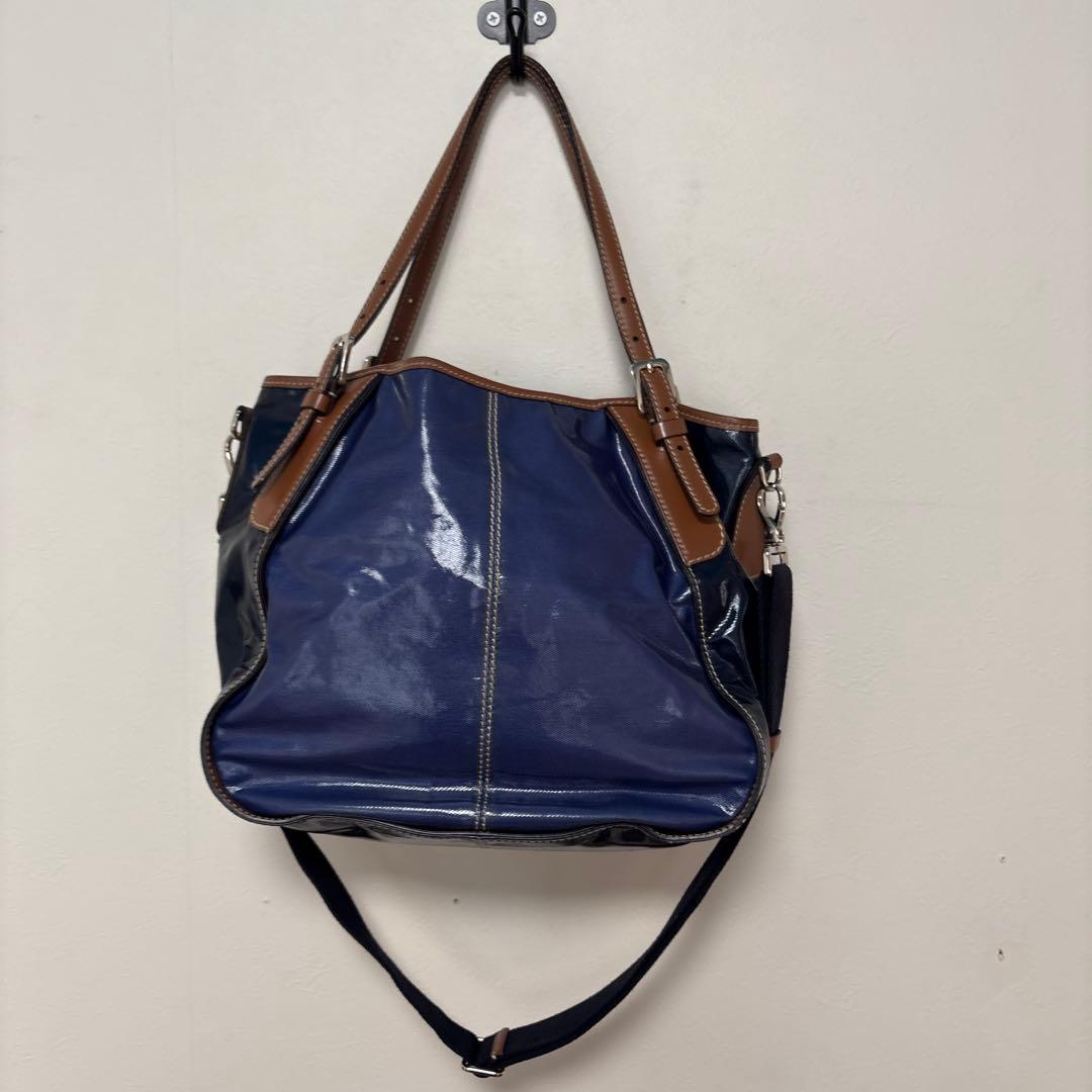 【美品】TOD'S トッズ 2way トートバッグ ショルダーバッグ ネイビー