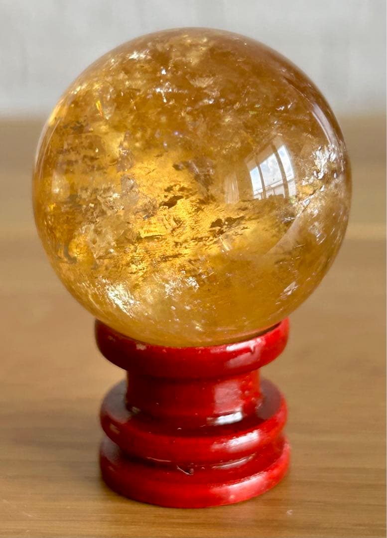 ✨やす✨ゴールデンカルサイト　約38㎜　丸玉　スフィア