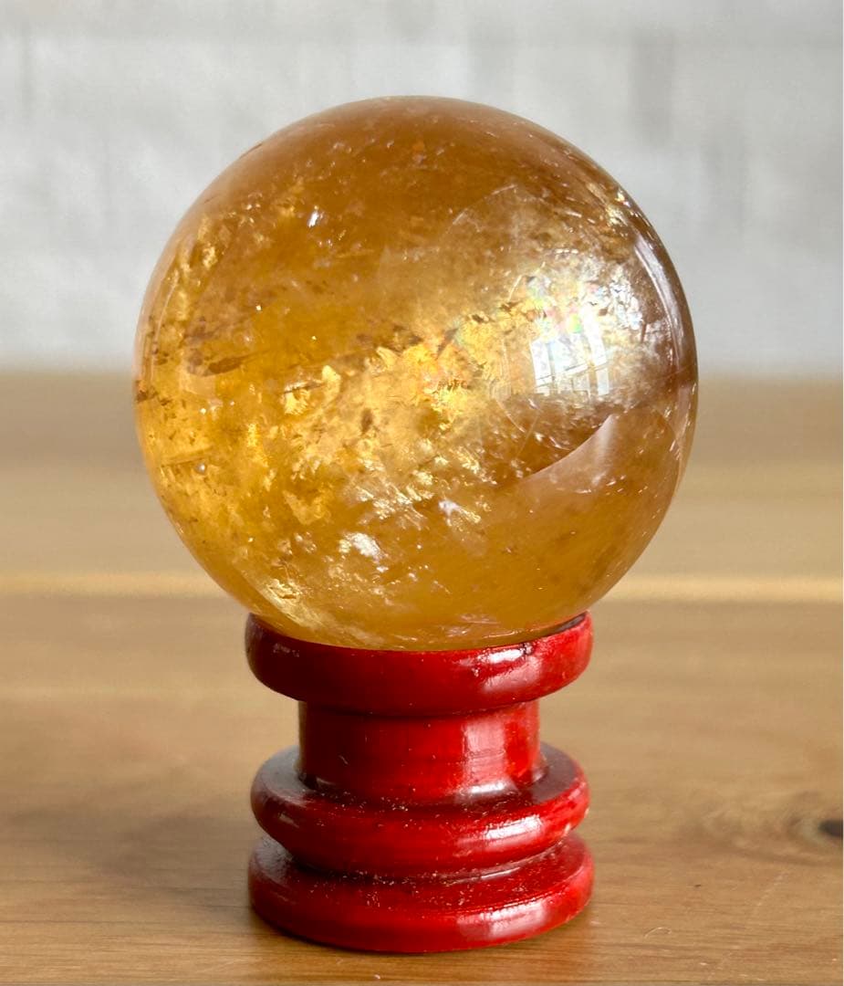 ✨やす✨ゴールデンカルサイト　約38㎜　丸玉　スフィア