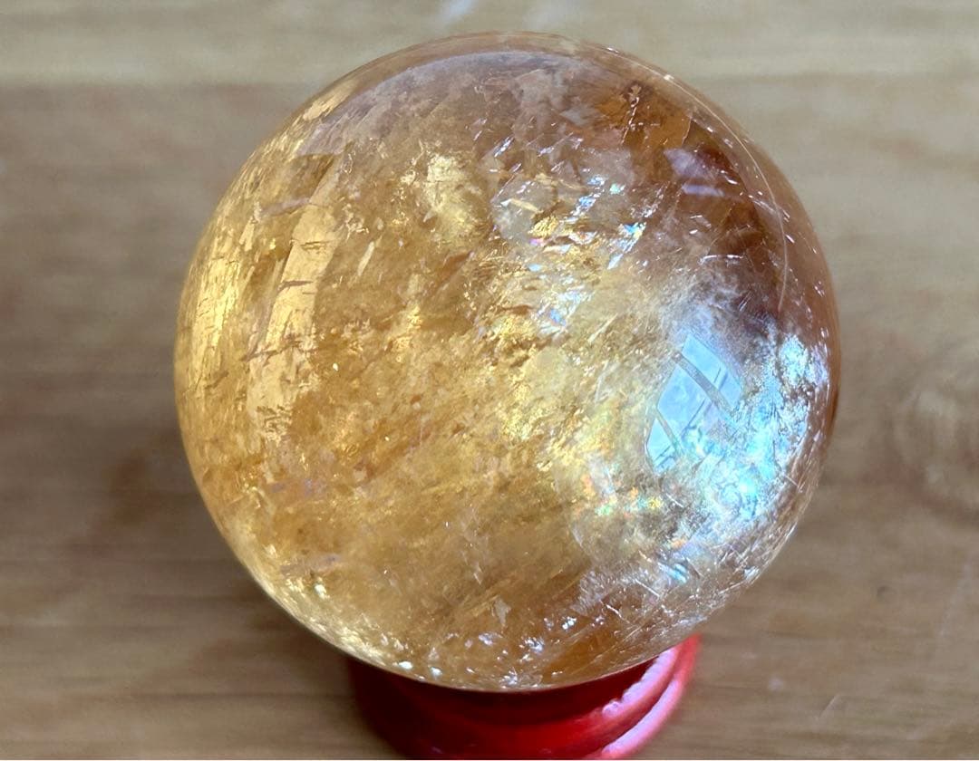 ✨やす✨ゴールデンカルサイト　約38㎜　丸玉　スフィア