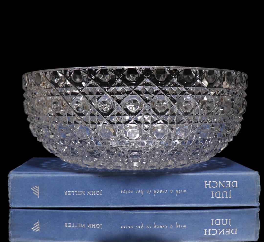 オールド・バカラ 特大2kg超え23.7cm 切子鉢 ディアマンピエーリーボウル