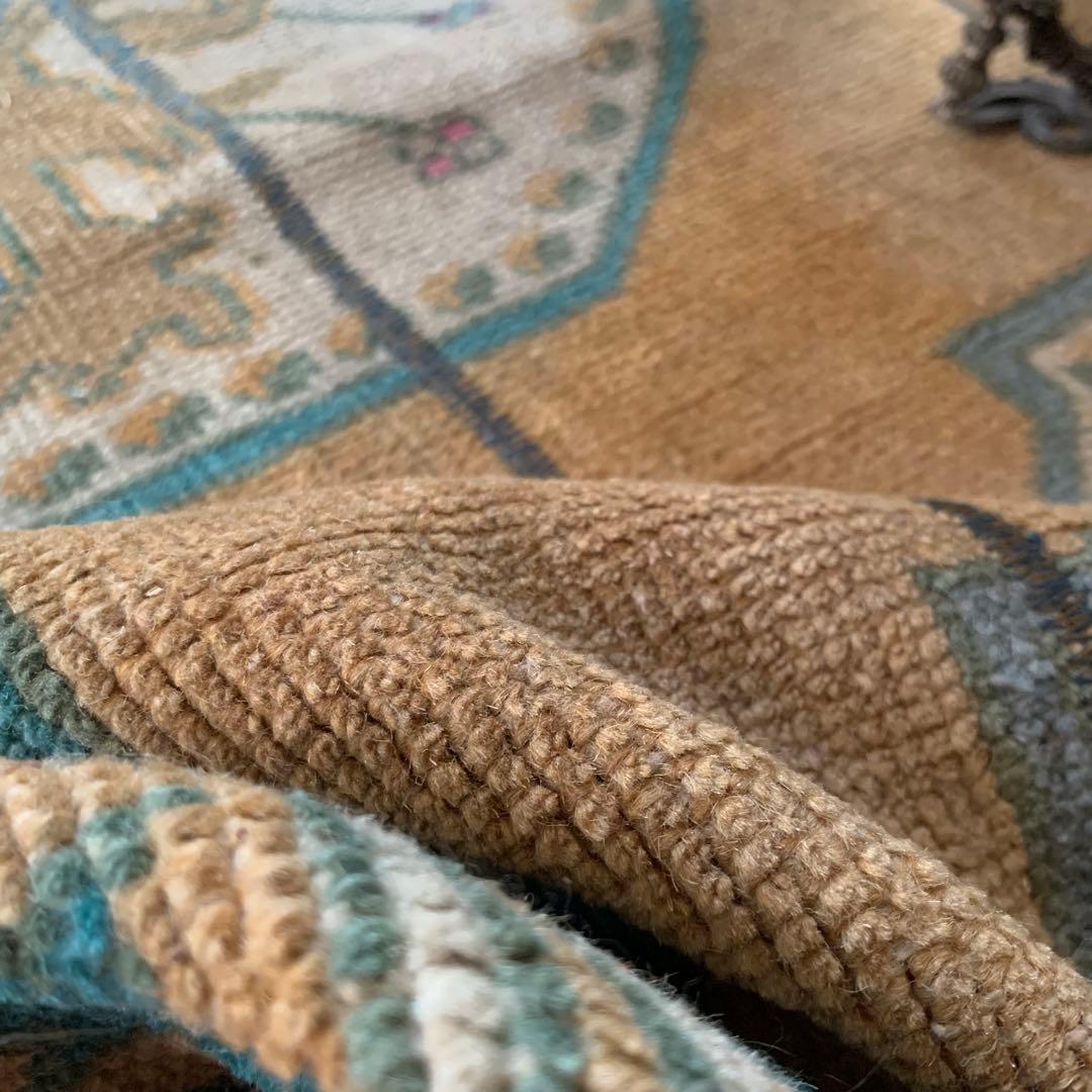 トルコヴィンテージラグ　アヴァノスラグ　96×53 パステル　パッチワークラグ