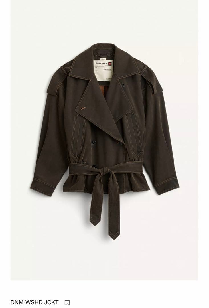 ZARA DNM-WSHD JCKT ダークブラウン XS-S