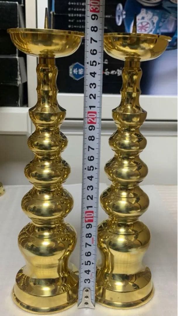ローソク立て　真鍮　(仏具、仏壇)22