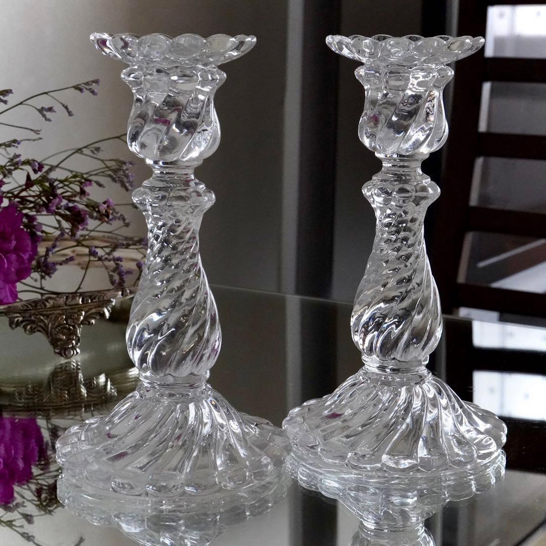 1890年オールドバカラBACCARATバンブー★キャンドルホルダー燭台ペア希少