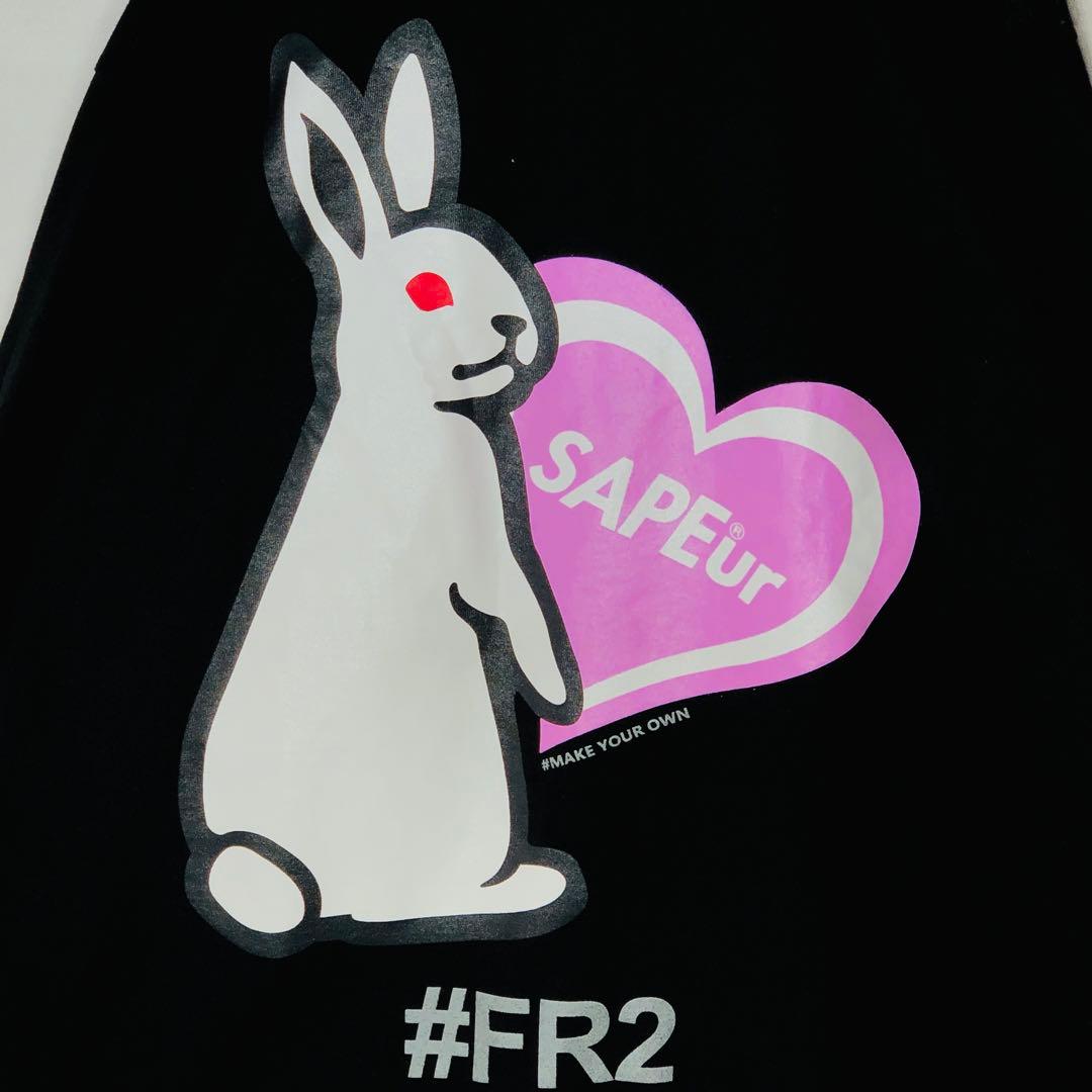 【人気コラボ】FR2 サプール ハートラビット 長袖Tシャツ ロンT L 黒
