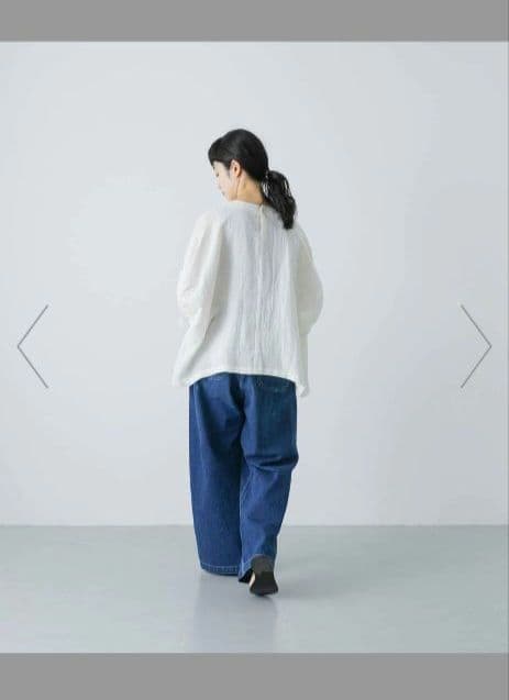 パナマギャザースリーブプルオーバー　アイボリー　かぐれ