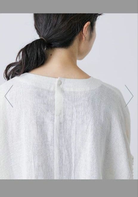 パナマギャザースリーブプルオーバー　アイボリー　かぐれ